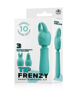 Tip Frenzy Silicone Vibe With 3 Interchangeable Tips Pink - Handy Vibrating Kit With 10 Rhythms and USB Charging Vibrators
